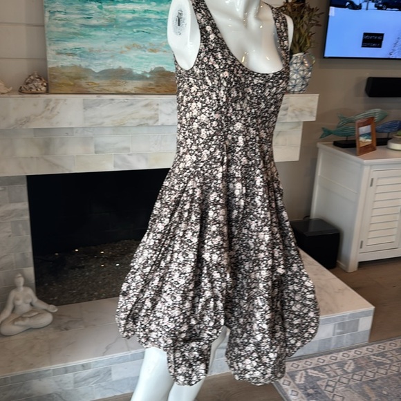 Allsaints x Spitalfields Ditzy Ezra Black Multi Floral Parachute Dress Size 8 - Picture 9 of 16